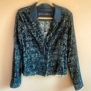 Graham & Spencer fray tweed jacket